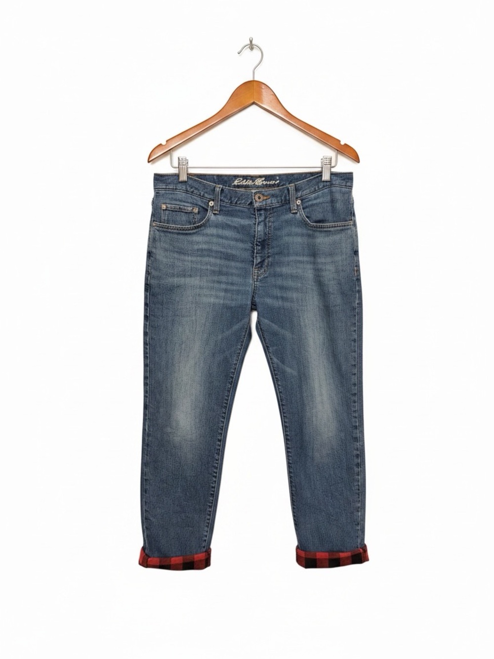 Eddie Bauer Flannel Lined Jeans 34x30 Straight Fit Denim Pants